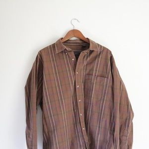 Timberland Brown Plaid Button Up Top